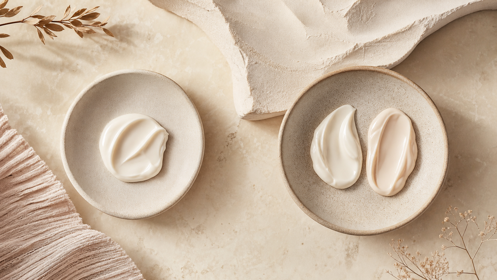 Two equal abstract cream texture groups representing day-labelled and day-and-night-labelled formats.