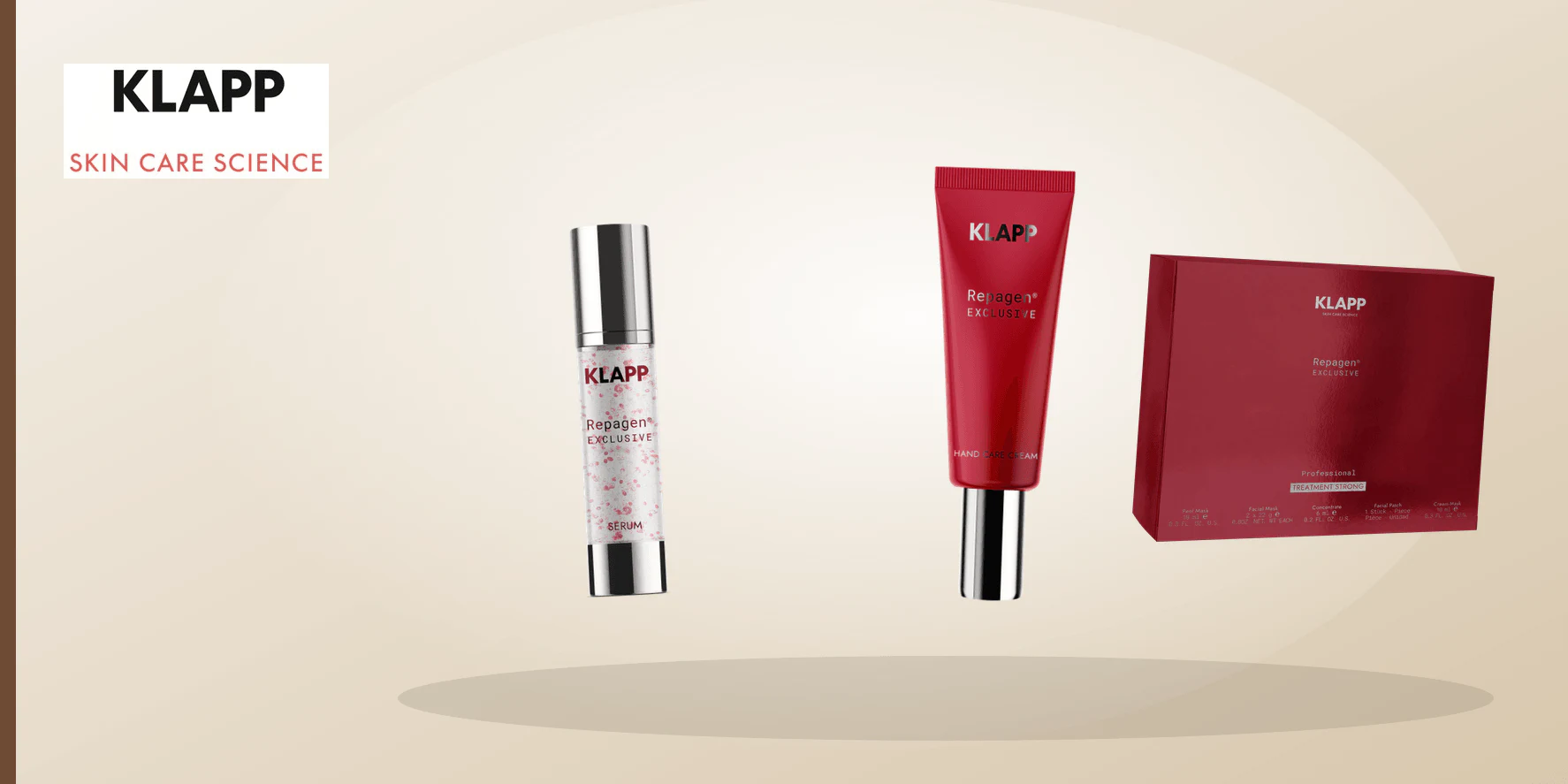 Unbranded skincare essentials arranged on a warm stone vanity for a mature-skin routine.