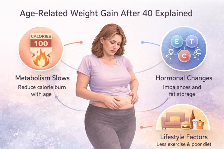 Age-related weight gain after 40 explained through metabolism, hormones and lifestyle factors